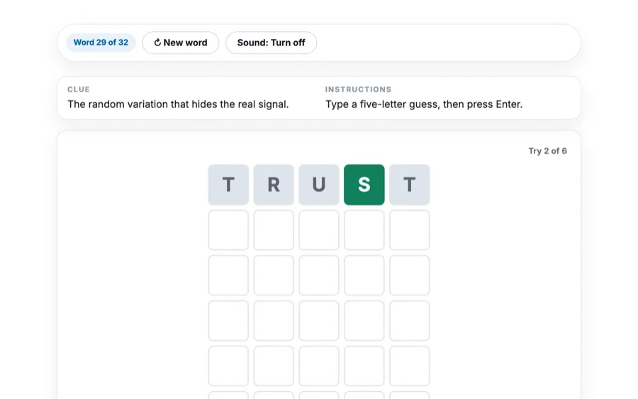 Screenshot of Concept Guess, one of the Academy's mini games, mid-round