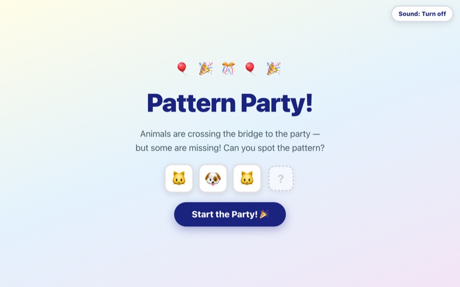 A round of Pattern Party in play